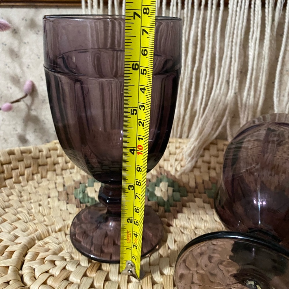 Set 2 purple Libbey Duratuff glasses